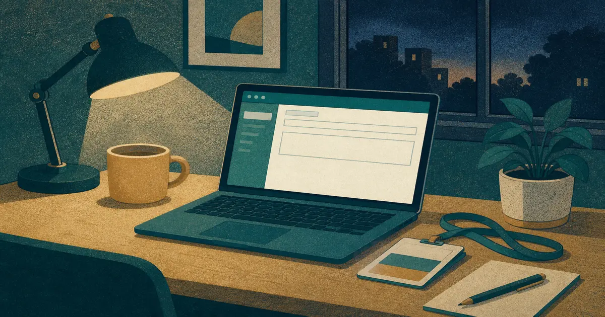 Medical student writing a thank you email on a laptop after a residency interview